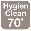 Hygien Clean 70°C Grazie a due cicli di prelavaggio, una fase di lavaggio ad una temperatura di 70 °C, tre cicli di risciacquo e uno di asciugatura, permette di ottenere stoviglie pulite a fondo ed igienizzate.
Hygien Clean 70°C