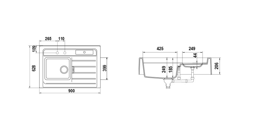 Disegno tecnico Largo M100 MAGNOLIA  Cod. LARM100089