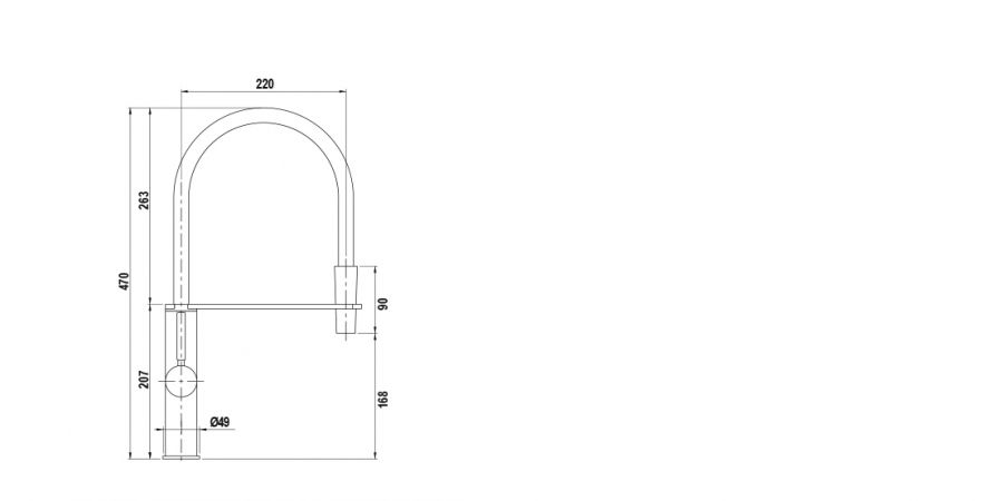 Disegno tecnico AQUASHAKE CROMATO  Cod. SXSHAK80