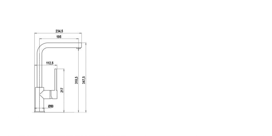 Disegno tecnico AQUATREND INOX OTTICO  Cod. SXTREN90