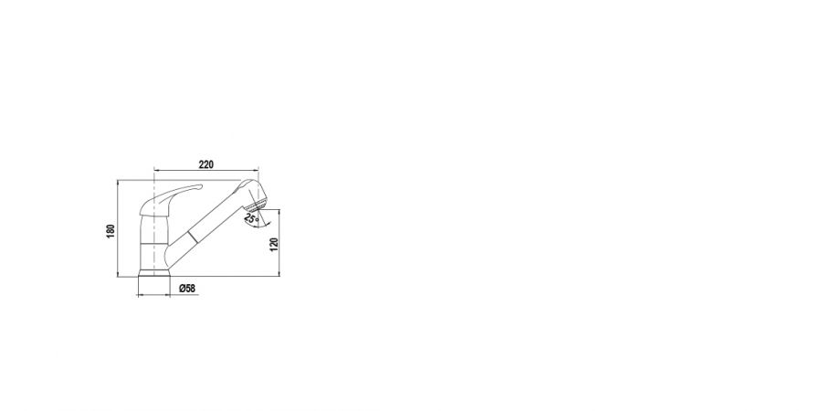 Disegno tecnico AQUAPLUS ANTRACITE  Cod. 40121.51