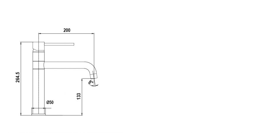 Disegno tecnico AQUAFONT CROMATO  Cod. 40250.80