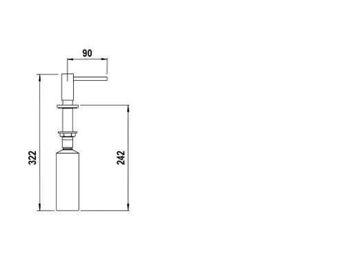 Disegno tecnico DOSASAPONE SANI INOX OTTICO  Cod. 629026EDO