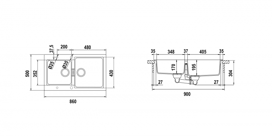 Disegno tecnico Signus N200 MAGNOLIA  Cod. SIGN200A89