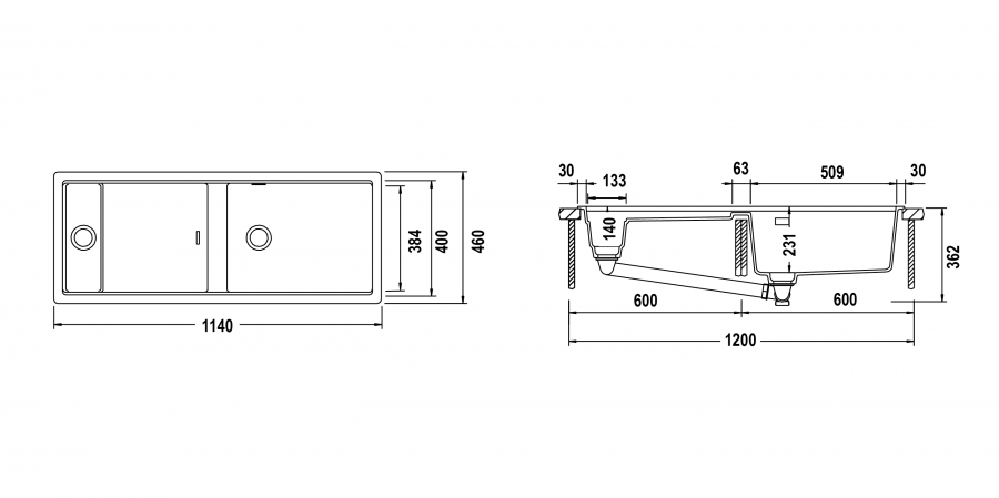 Disegno tecnico Prepstation D150 BIANCO PURO   Cod. PRPD150A99