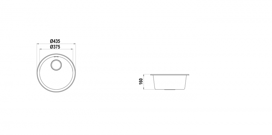 Disegno tecnico NEW CLASSIC R100 INOX  Cod. CLAR100N