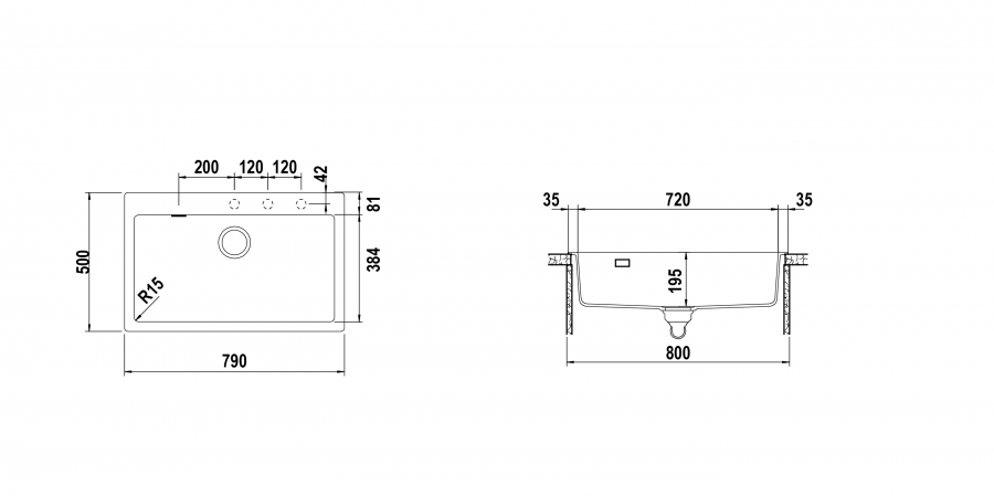 Disegno tecnico Signus N100XL NERO  Cod. SIGN100A84