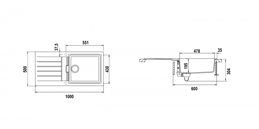 Disegno tecnico Signus D100L MAGNOLIA  Cod. SIGD100LA89