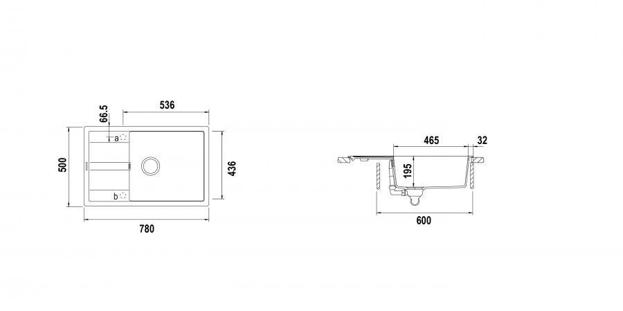 Disegno tecnico Primus D100XS ANTRACITE  Cod. PRID100SAP51