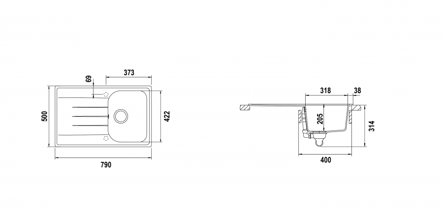 Disegno tecnico Lithos D100S NEW ALUMINA  Cod. LITD100SA16