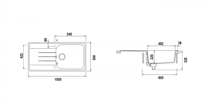 Disegno tecnico Lithos D100L NEW ALUMINA  Cod. LITD100LA16N