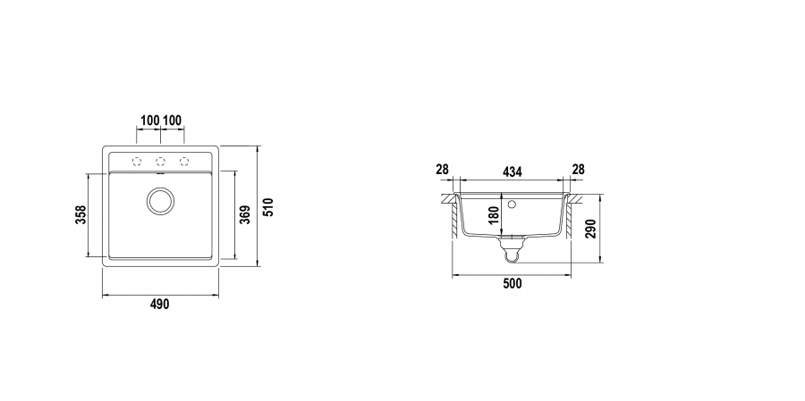 Disegno tecnico Nemo N100S NERO ASSOLUTO 13 Cod. NEMN100S13