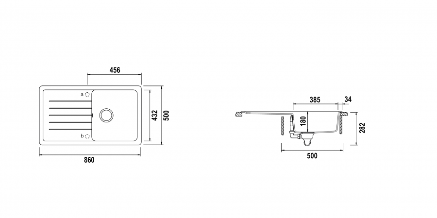 Disegno tecnico Element D100 GRIGIO TORTORA  Cod. ELED100A42