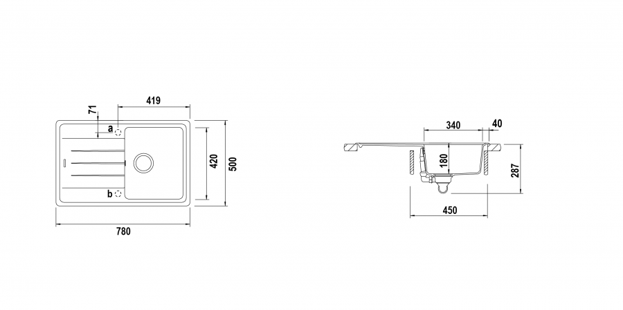 Disegno tecnico Element D100S AVENA  Cod. ELED100SA58