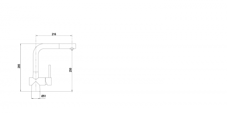 Disegno tecnico LAIOS CON DOCCIA FINITURA GUN METAL  Cod. 517120GUM