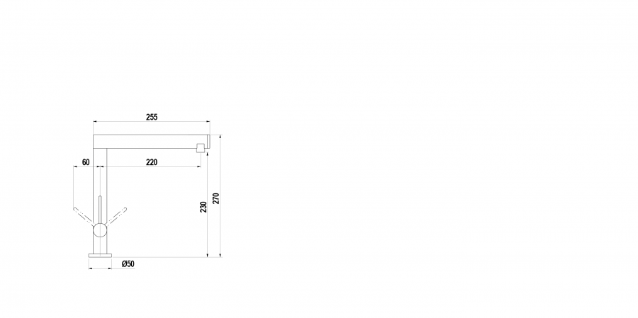 Disegno tecnico NEW AQUAMILL NERO  Cod. SXMILLNBK