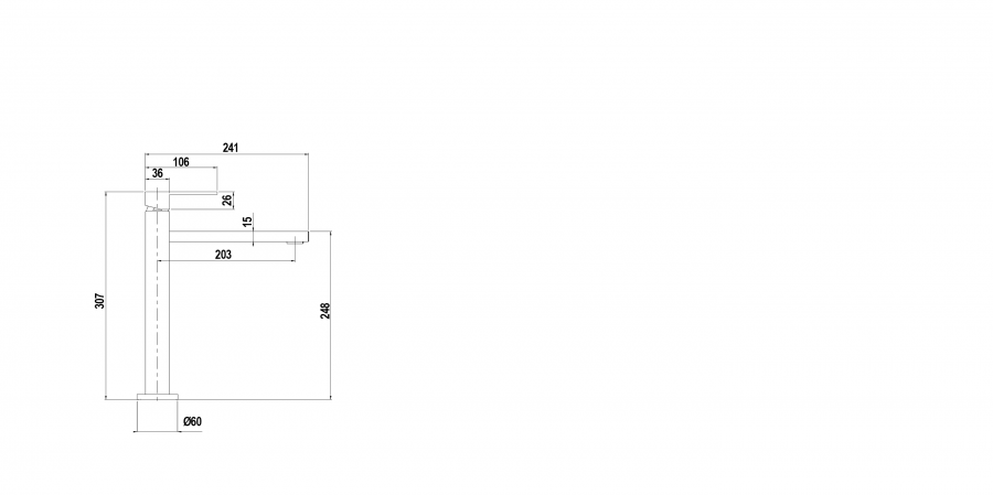 Disegno tecnico NEW AQUASKY CROMATO  Cod. SXSKYN80