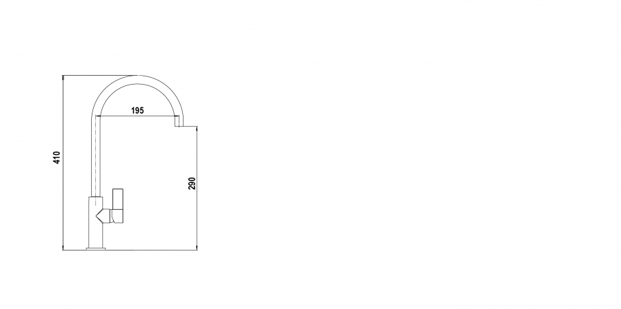 Disegno tecnico NEW AQUAARCO CROMATO  Cod. SXARCN80