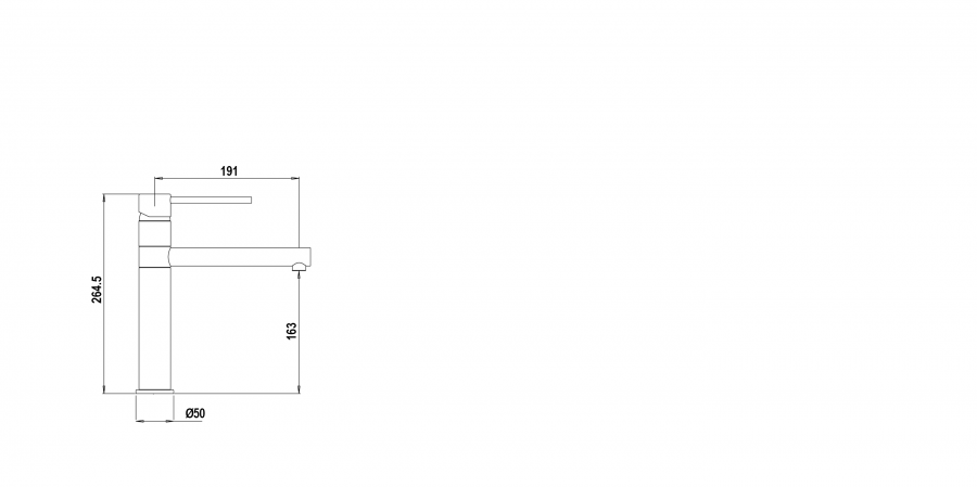 Disegno tecnico AQUALINE NERO ASSOLUTO  Cod. SXLINE13
