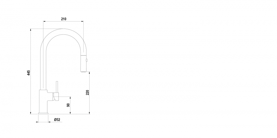 Disegno tecnico AQUARAIN NERO  Cod. SXRAINBK