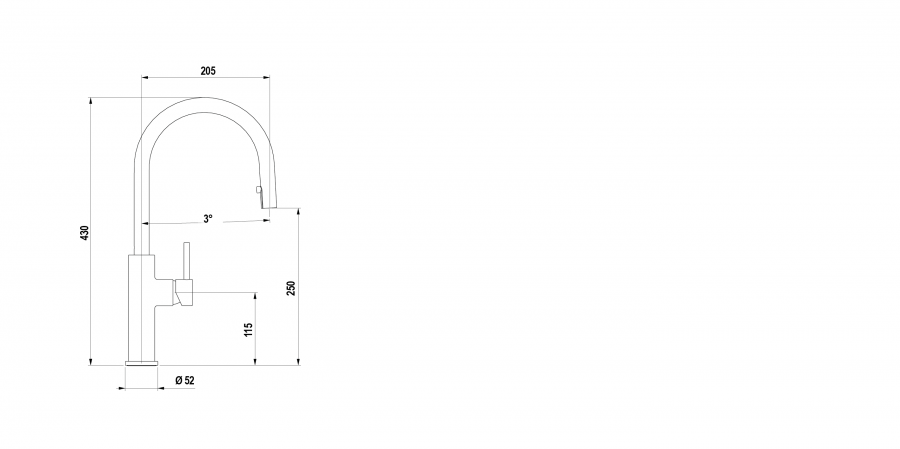 Disegno tecnico AQUACLUB NERO  Cod. SXCLUBBK