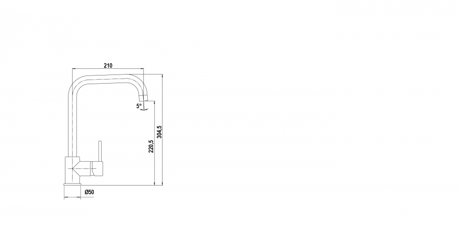 Disegno tecnico AQUATOP BIANCO ASSOLUTO   Cod. SXTOP01