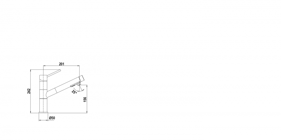 Disegno tecnico NEW AQUAFLEX BIANCO ASSOLUTO   Cod. SXFLEX01