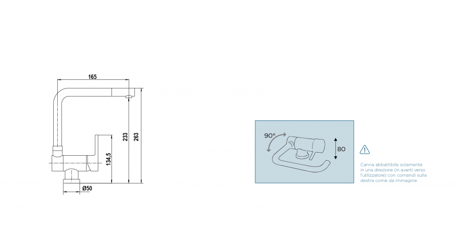 Disegno tecnico AQUAWINDOW LINEA NERO  Cod. SXWINLBK