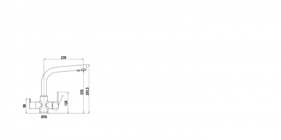 Disegno tecnico AQUAPURA ALTO LINEA AVENA  Cod. SXPURL58