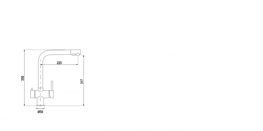 Disegno tecnico VITUS ACCIAIO INOX MASSICCIO NERO TUTTO COLORE  Cod. 560027PUR