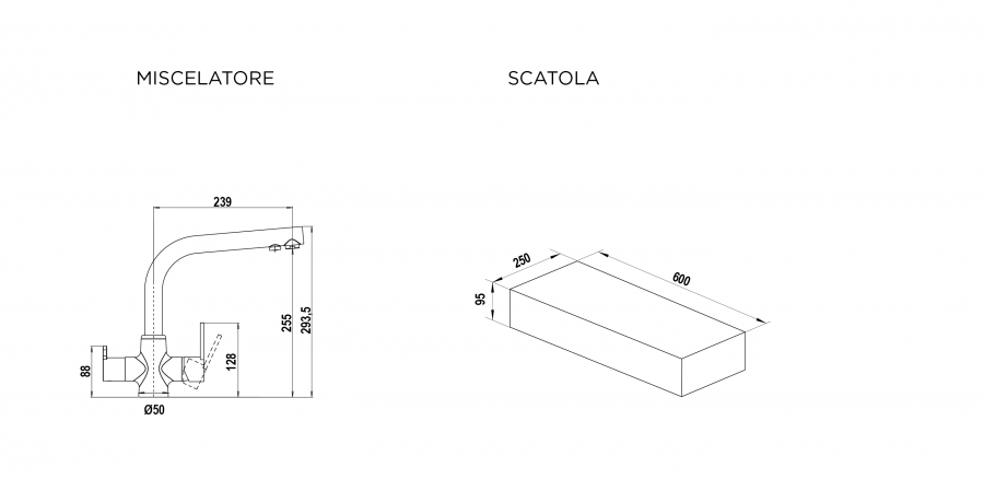 Disegno tecnico NEW AQUAPURA 3x1 KIT CON MISCELATORE NERO  Cod. SXPUR3BKN