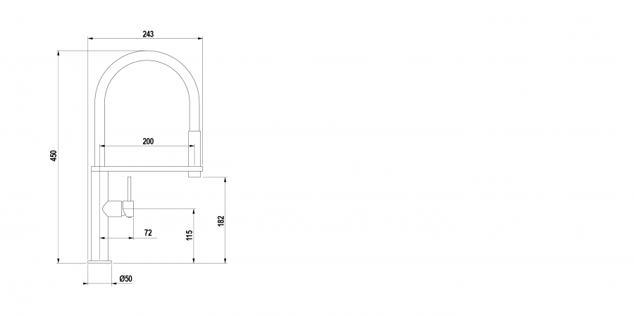 Disegno tecnico NEW AQUASHAKE CROMATO  Cod. SXSHAKN80