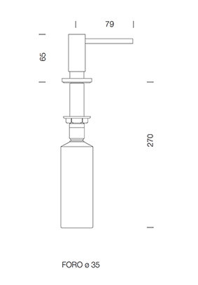 Disegno tecnico DOSASAPONE SAMO FINITURA ORO ROSA  Cod. 629169COP