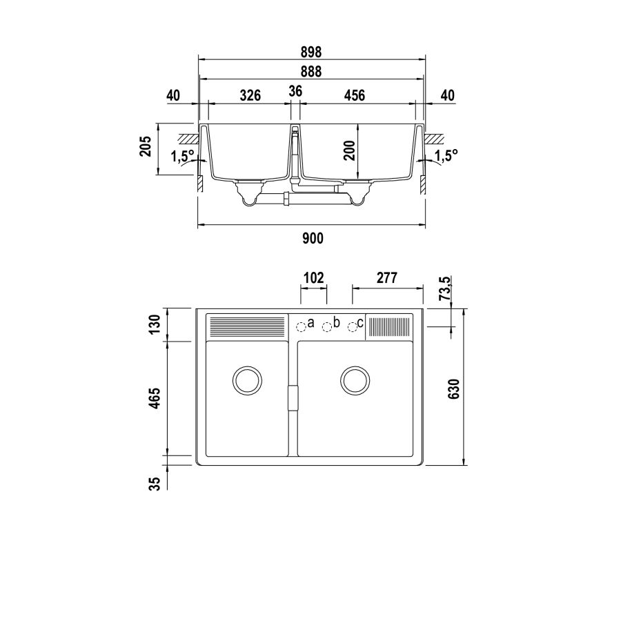 Disegno tecnico KALLIO TWILIGHT  Cod. KALM175G76