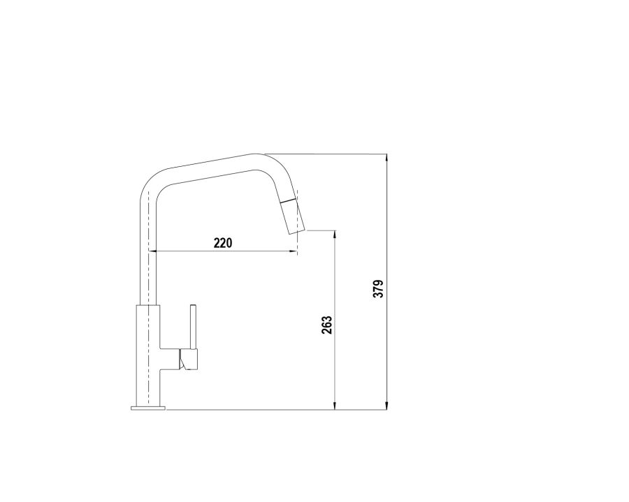 Disegno tecnico TANOS CON DOCCIA NERO OPACO  Cod. 516120S
