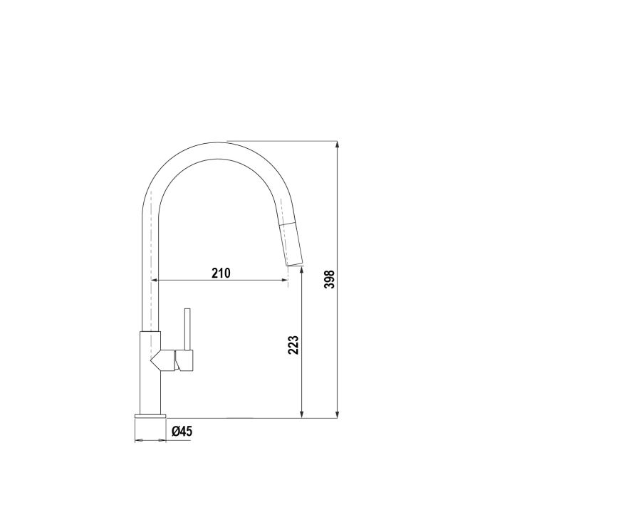 Disegno tecnico TALIA CON DOCCIA ACCIAIO INOX MASSICCIO  Cod. 536120EDM