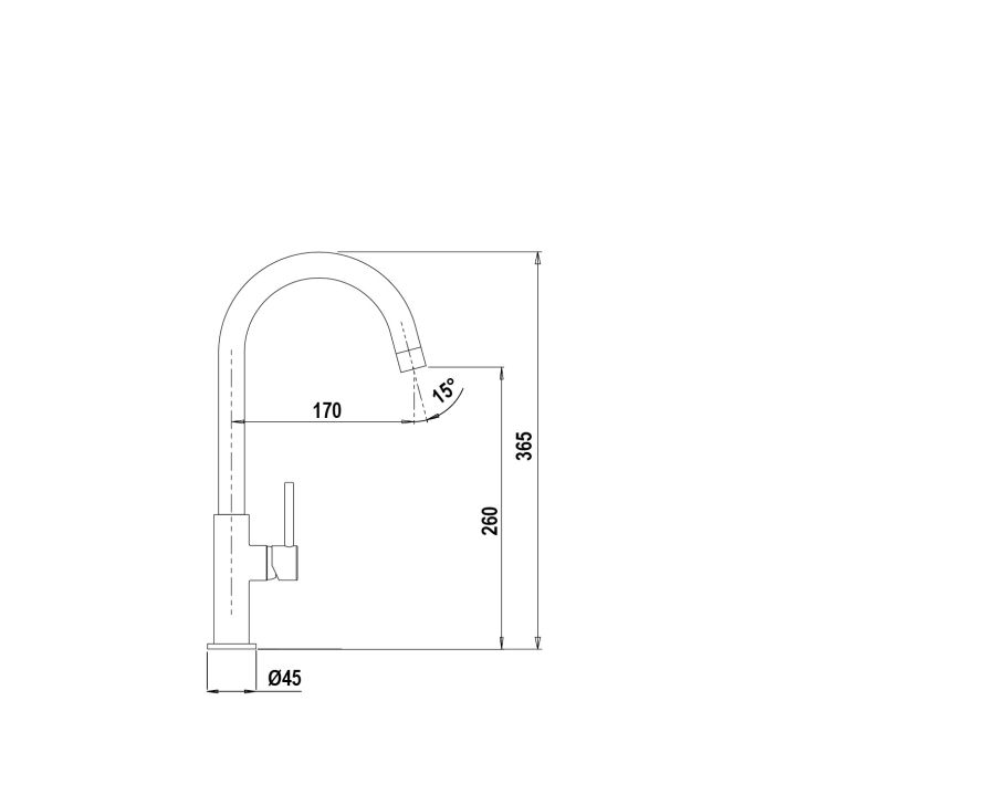 Disegno tecnico AQUADROP WATER SAVING CROMATO  Cod. SXDROP680