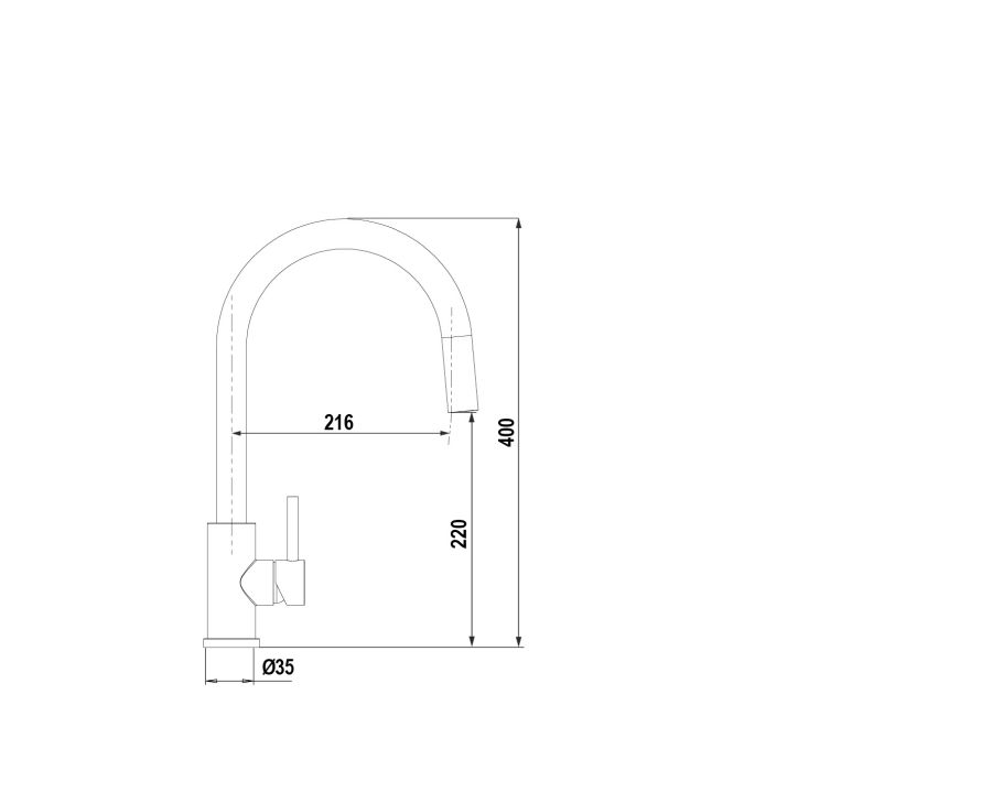 Disegno tecnico PRIMA CON DOCCIA NERO OPACO  Cod. 533127S