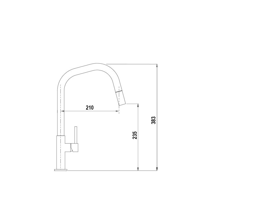 Disegno tecnico TALINOS CON DOCCIA NERO OPACO  Cod. 545120S