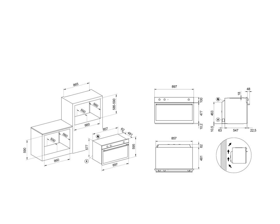 Disegno tecnico Primus SFP997BK NERO OPACO  Cod. SFP997BK