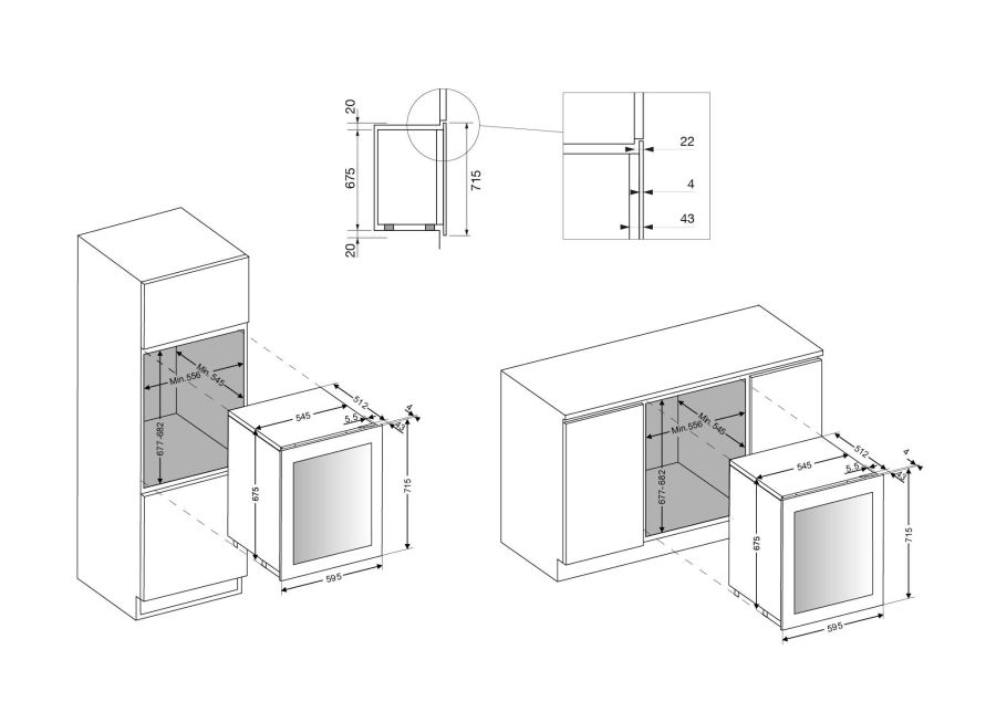 Disegno tecnico Cantinette da Incasso SCI72BK Cod. SCI72BK