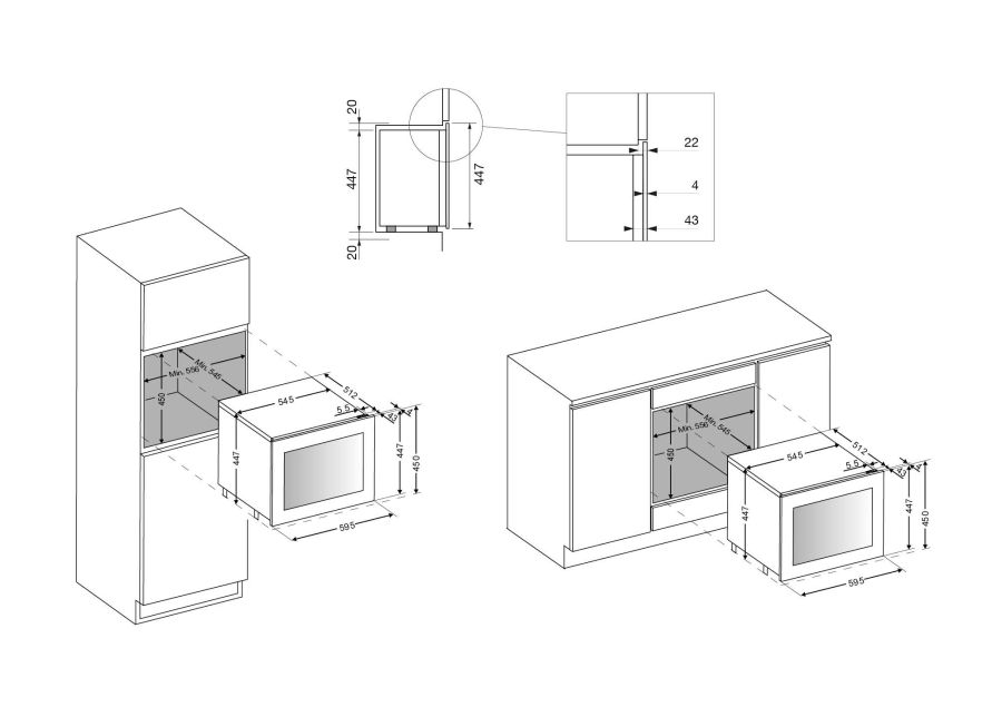 Disegno tecnico Cantinette da Incasso SCI45BK Cod. SCI45BK